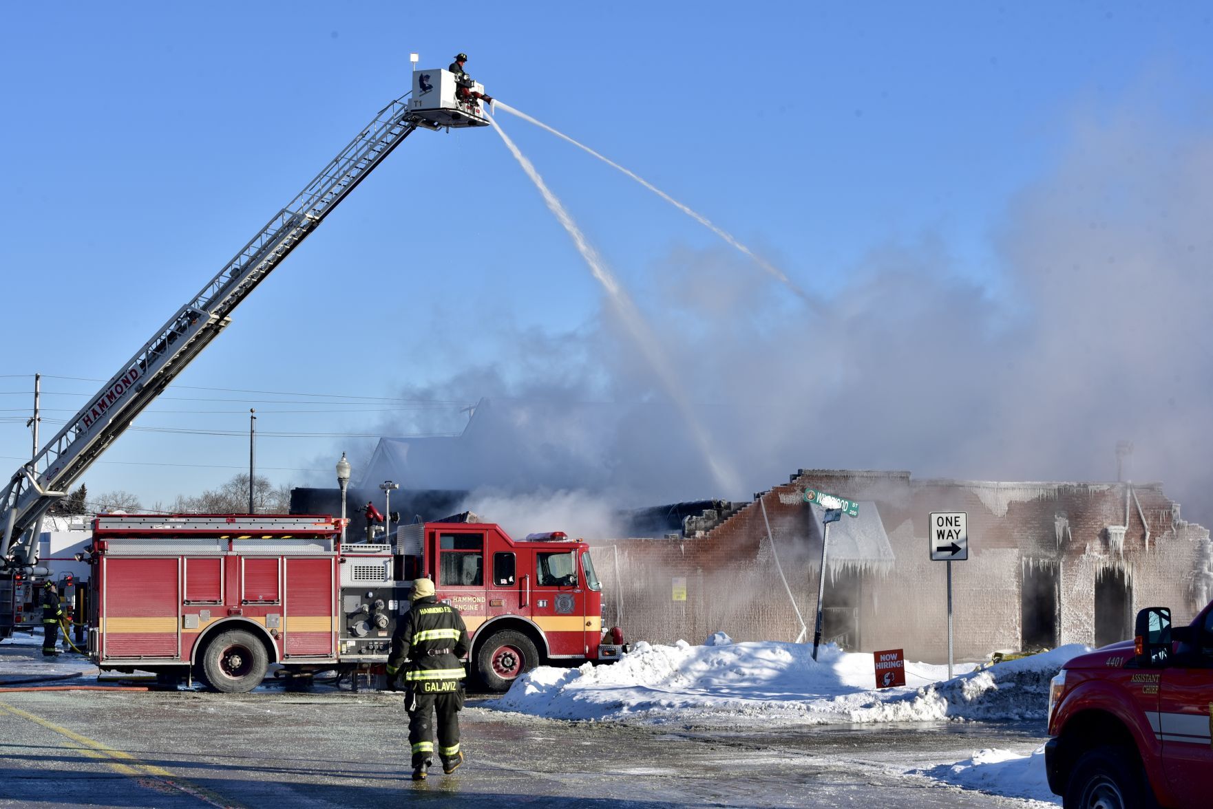 Fire Fighters battle Extra Alarm fire in Frigid Weather